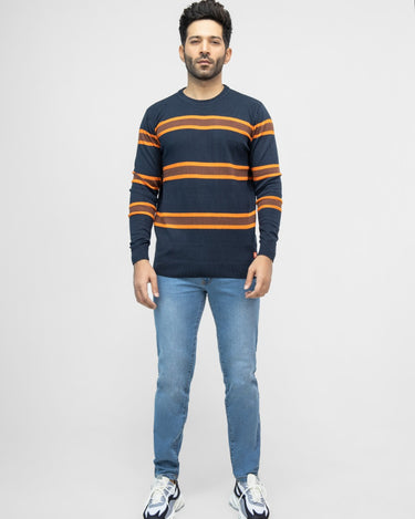 Men's Blue Orange Sweater - FMTSWT21-007