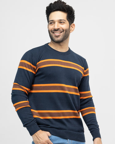 Men's Blue Orange Sweater - FMTSWT21-007