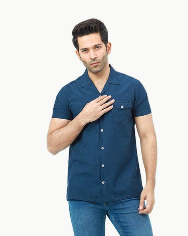 Men's Blue Casual Shirt - FMTS22-31748