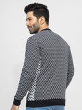 Men's Black White Sweater - FMTSWT21-013