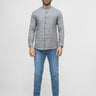 Men's Grey & Black Casual Shirt - FMTS21-31506