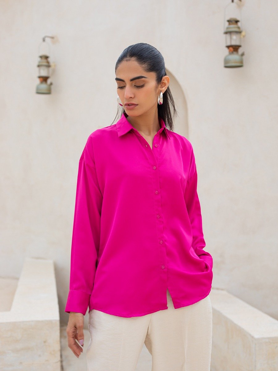 Hot Pink Button Down Shirt Buy FUROR Regular Fit Button Down