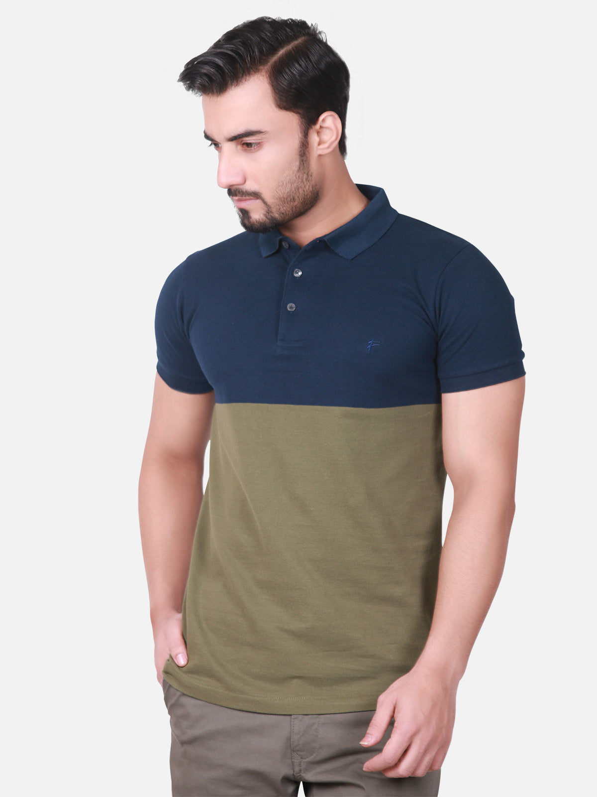 Men's Navy Blue Polo Shirt - FMTTS17-17200