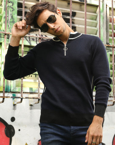 Men's Navy Blue Sweatshirt - FMTSS18-17229