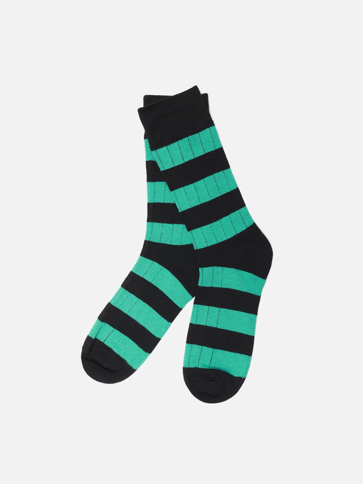 Black & Green Crew Socks