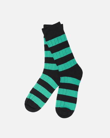 Black & Green Crew Socks