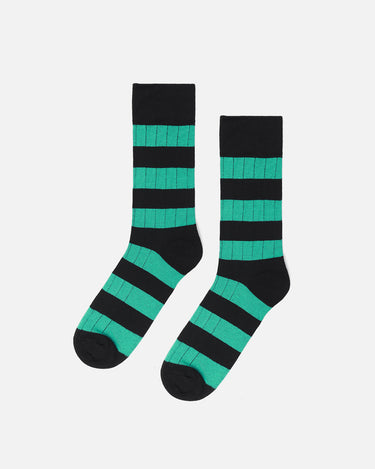 Black & Green Crew Socks