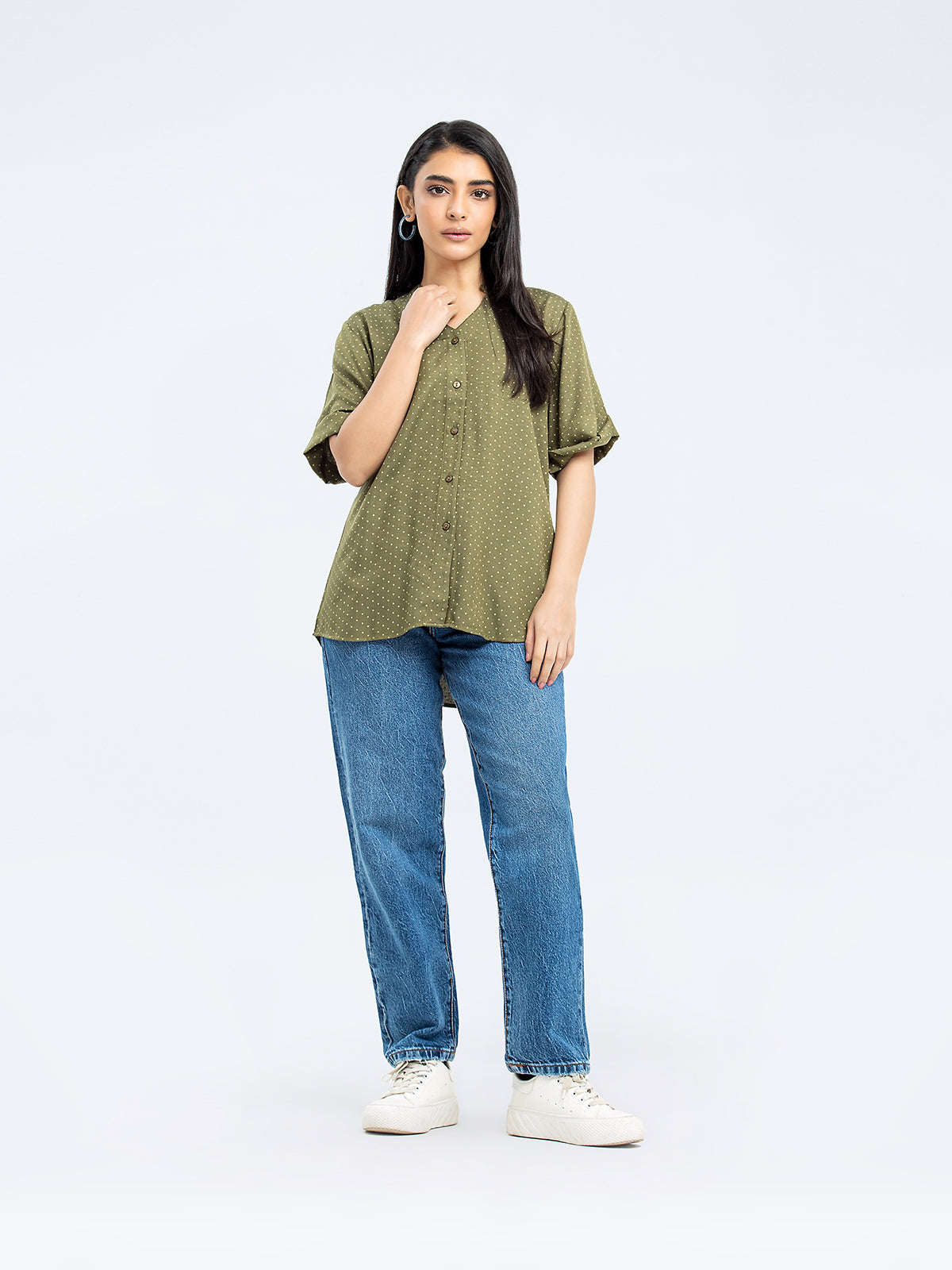 Relaxed Fit Button Down Shirt - FWTS23-149