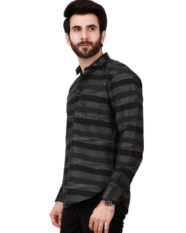 Men's Black Casual Shirt - FMTS19-31172