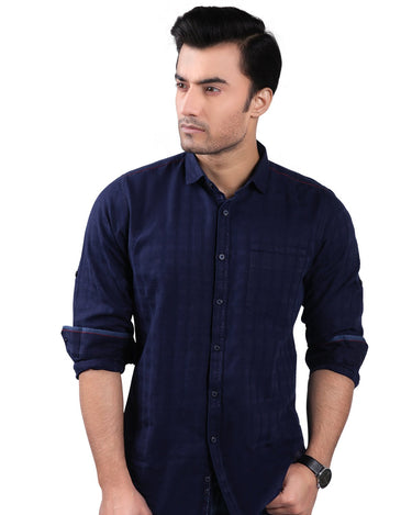 Men's Blue Casual Shirt - FMTS19-31245