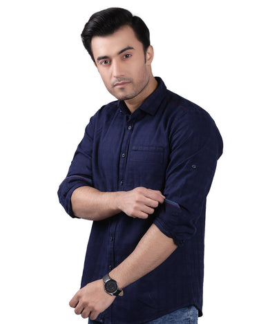 Men's Blue Casual Shirt - FMTS19-31245