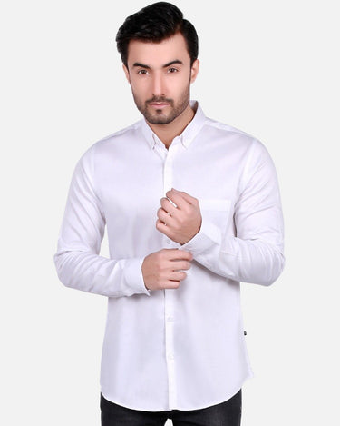 Men's White Casual Shirt - FMTS18-31251