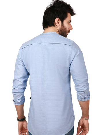 Men's Sky Blue Casual Shirt - FMTS19-31298