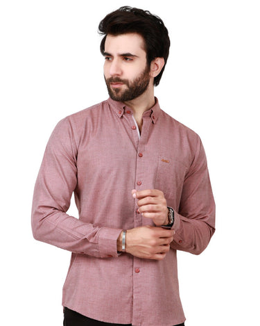 Men's Rustic Brown Casual Shirt - FMTS19-31315