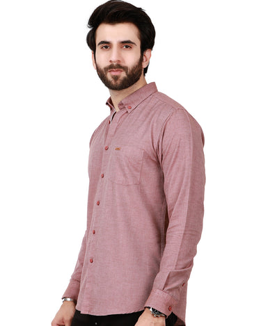 Men's Rustic Brown Casual Shirt - FMTS19-31315