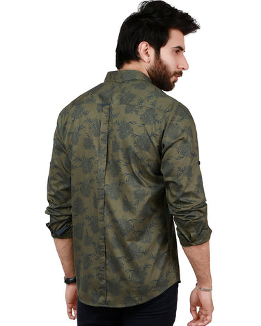 Men's Olive Casual Shirt - FMTS19-31338