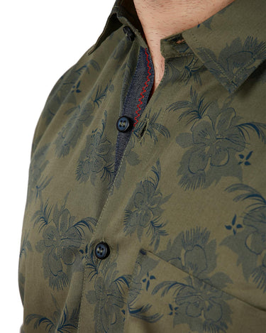 Men's Olive Casual Shirt - FMTS19-31338