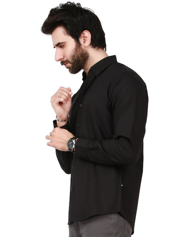 Men's Black Casual Shirt - FMTS19-31343