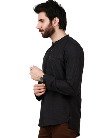 Men's Charcoal Casual Shirt - FMTS19-31346