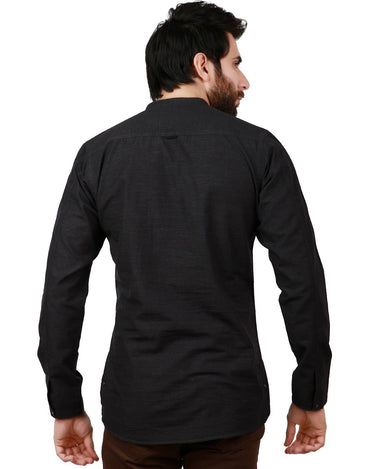 Men's Charcoal Casual Shirt - FMTS19-31346