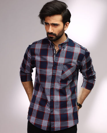 Men's Blue Casual Shirt - FMTS20-31368