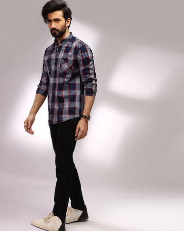 Men's Blue Casual Shirt - FMTS20-31368