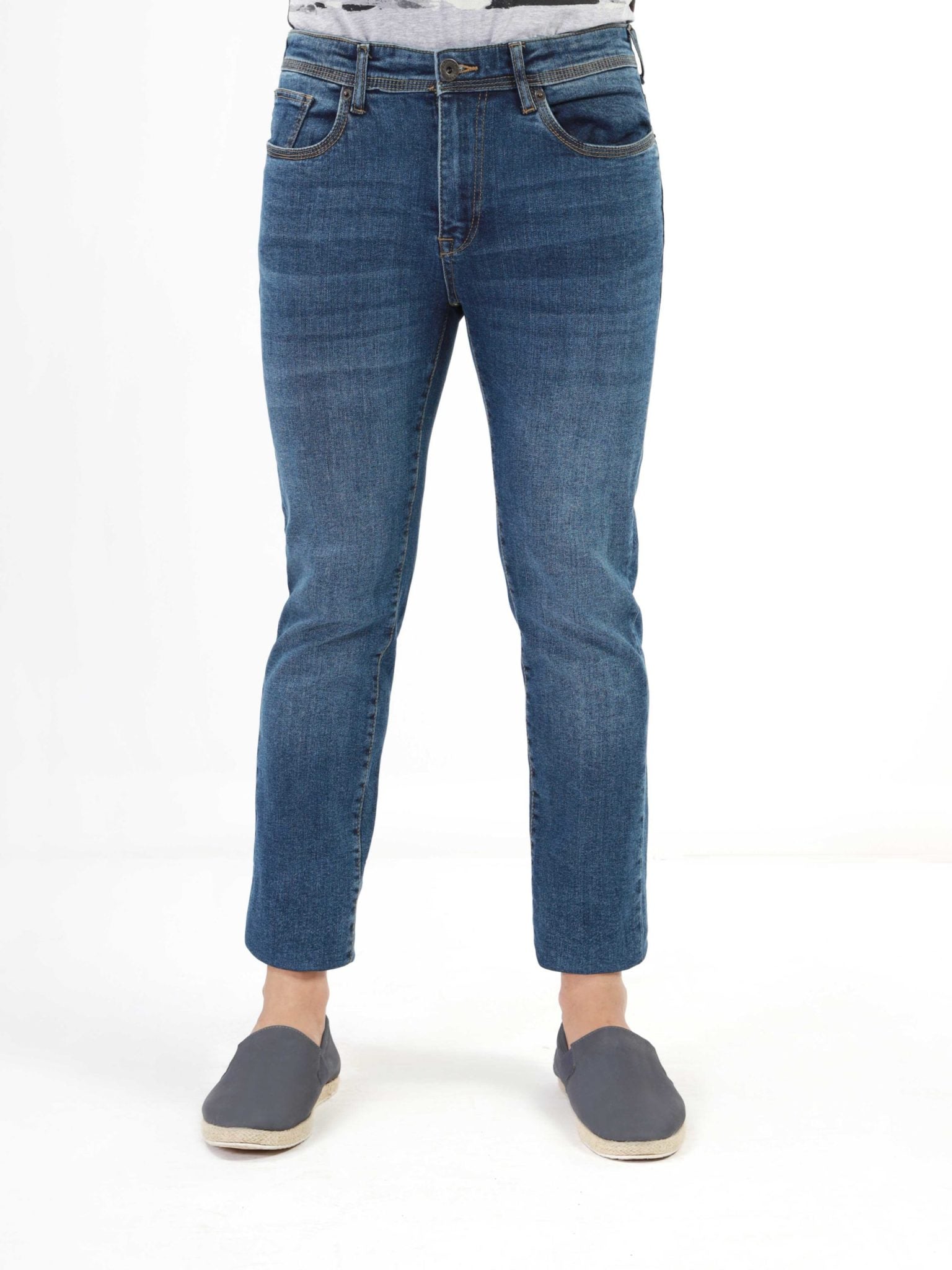 Men's Denim Blue Denim Jeans - FMBP21-011