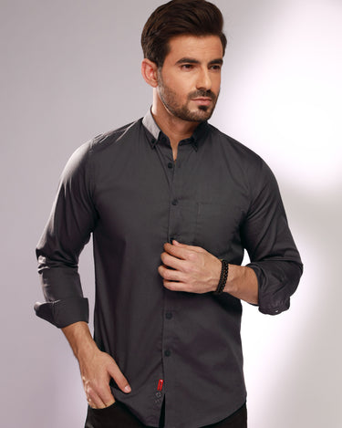 Men's Charcoal Grey Casual Shirt - FMTS20-31404