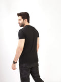 Men's Black Crew Neck Graphic Tee - FMTGT21-004