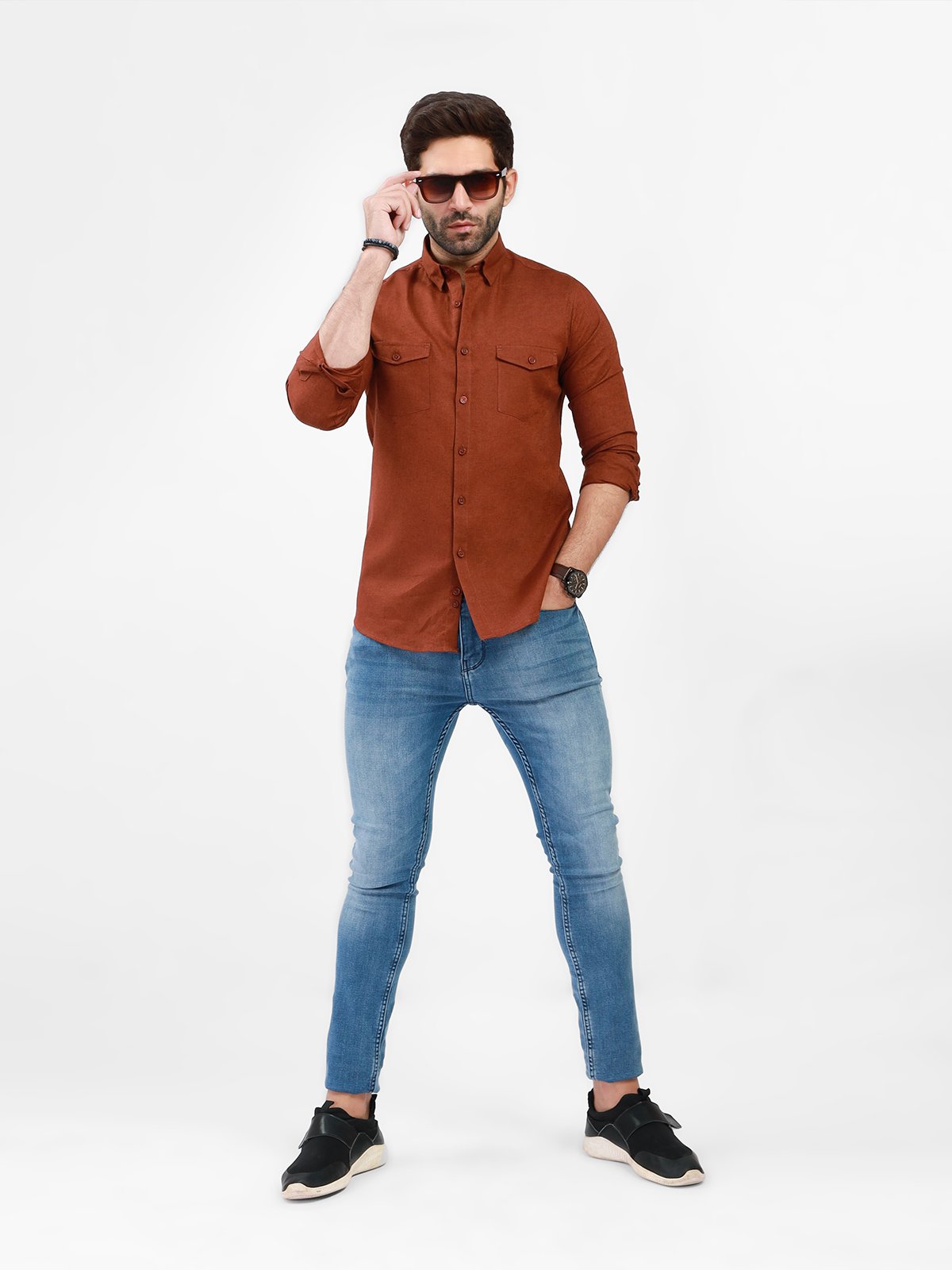 Men's Rust Casual Shirt - FMTS21-31462