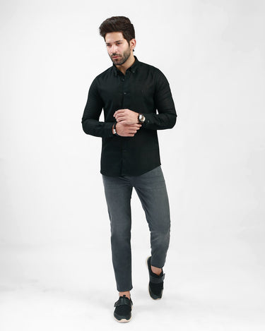 Men's Black Casual Shirt - FMTS21-31454