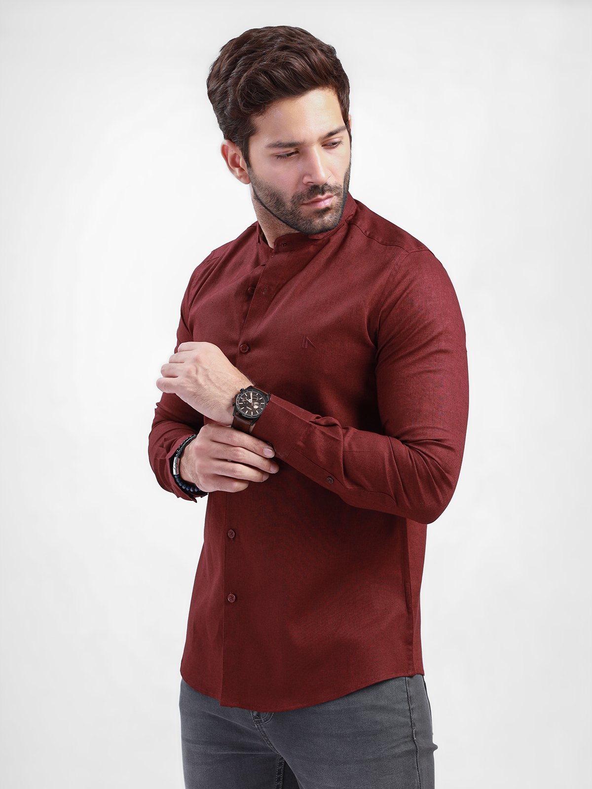 Men's Red Casual Shirt - FMTS21-31457