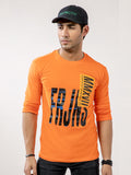 Men's Orange Crew Neck Graphic Tee - FMTTF20C-007