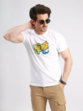 Men's White Crew Neck Classic Tee - FMTCT21-005