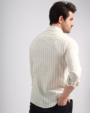 Men's Cream Casual Shirt - FMTS21-31441