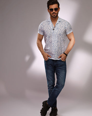 Men's White Casual Shirt - FMTS20-31397