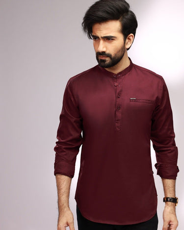 Men's Maroon Casual Shirt - FMTS20-31408