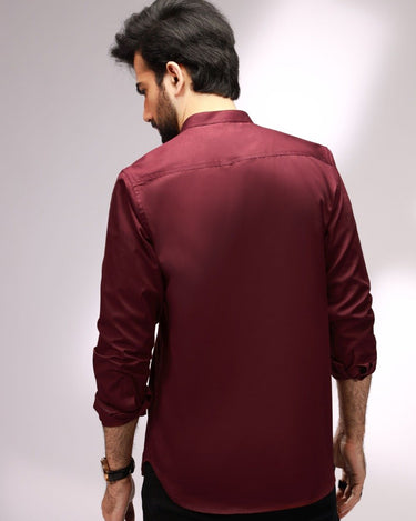 Men's Maroon Casual Shirt - FMTS20-31408