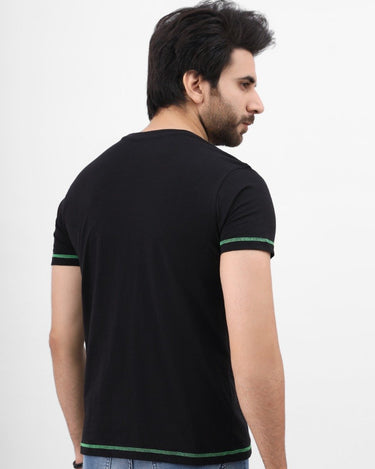 Men's Black Crew Neck Classic Tee - FMTCT21-037