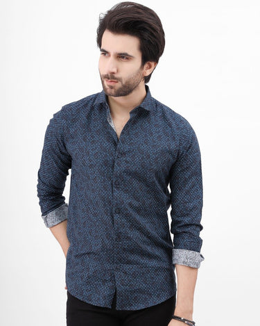 Men's Blue Casual Shirt - FMTS21-31484