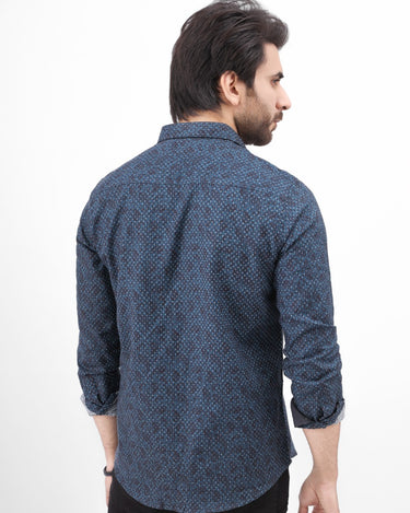 Men's Blue Casual Shirt - FMTS21-31484