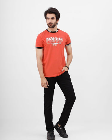 Men's Rust Crew Neck Graphic Tee - FMTGT21-022