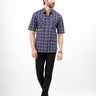 Men's Blue Grey Casual Shirt - FMTS22-31478