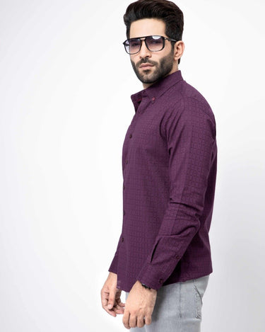 Men's Purple Casual Shirt - FMTS21-31476