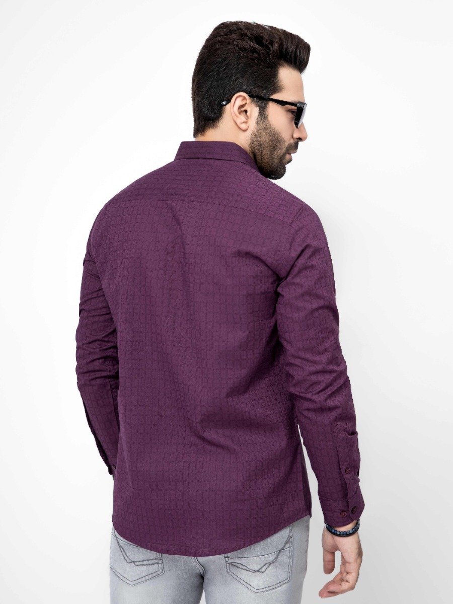Men's Purple Casual Shirt - FMTS21-31476