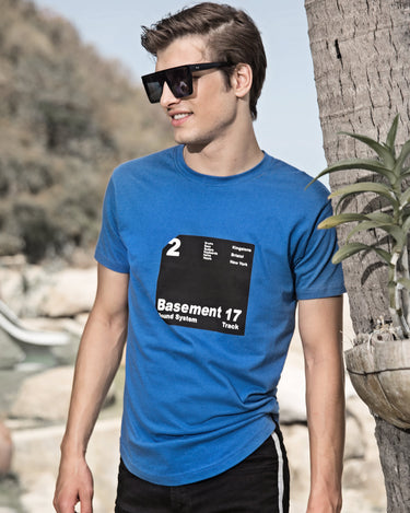 Men's Blue Graphic Tee - FMTGT19-021