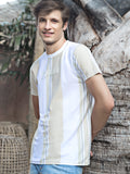 Men's White Beige Grey Crew Neck Classic Tee - FMTCT20-007