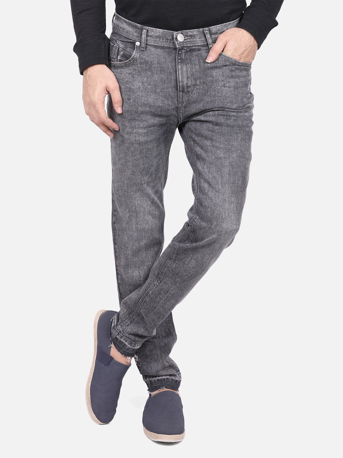 Men's Dark Grey Denim Jeans - FMBP18-031