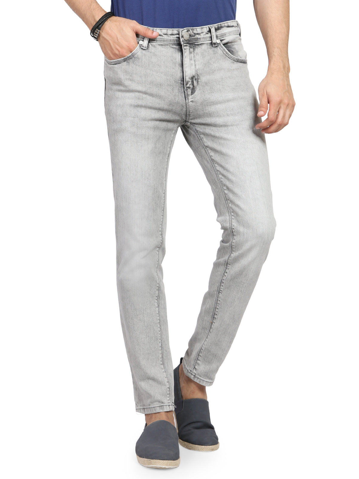 Men's Ash Grey Denim Jeans - FMBP19-093