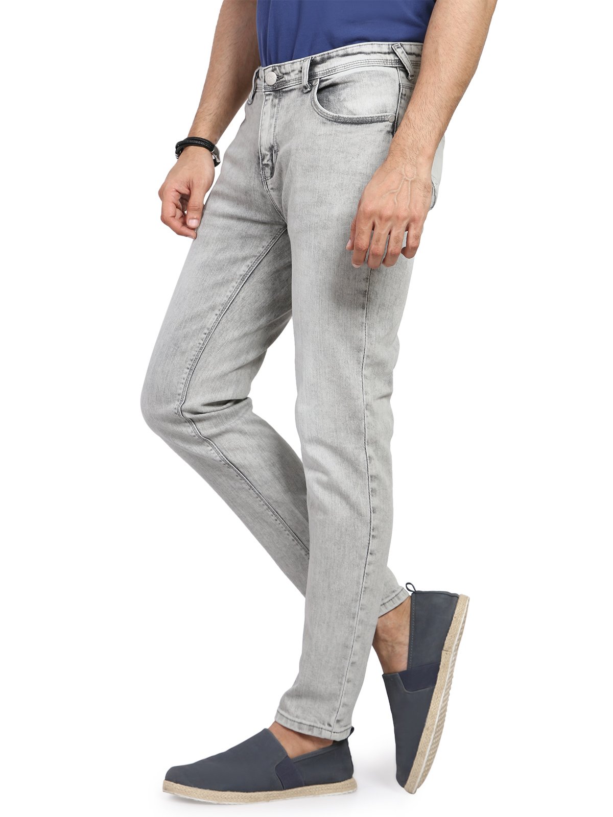 Men's Ash Grey Denim Jeans - FMBP19-093